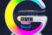 15W Mini Wireless Charger Station Multifunction RGB Desk Lamp Alarm Clock Speaker For iPhone Samsung Huawei Fast Charging Stand Pad