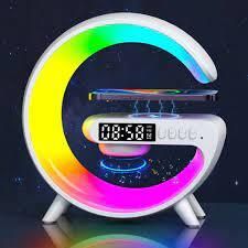 15W Mini Wireless Charger Station Multifunction RGB Desk Lamp Alarm Clock Speaker For iPhone Samsung Huawei Fast Charging Stand Pad