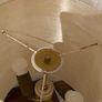 Teak and brass luxury 1960s fiberglass shade table lamp mid century Czech Image 4