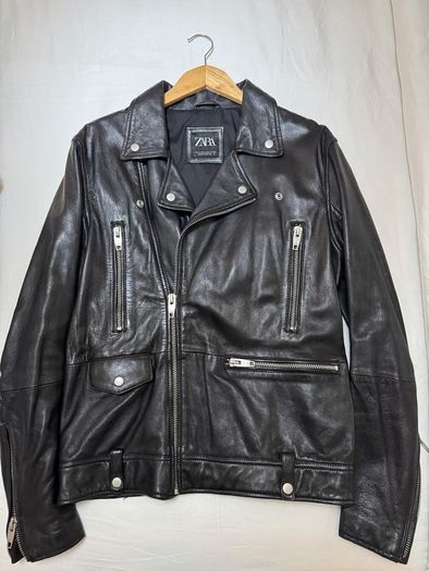 Zara Genuine Leather Mens Jacket Size M Like New