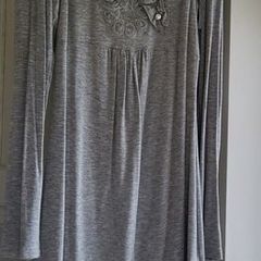 Italian Grey Sleeveless Embellished Tunic Dress with Matching Shrug Cardigan