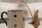 Fishing Bunny Teabag Holder