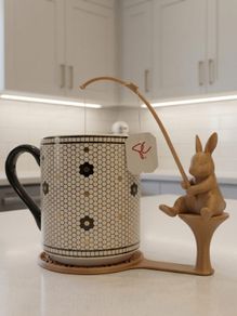 Fishing Bunny Teabag Holder