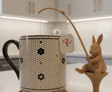 Fishing Bunny Teabag Holder