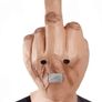 Middle finger Halloween latex mask. Image 4