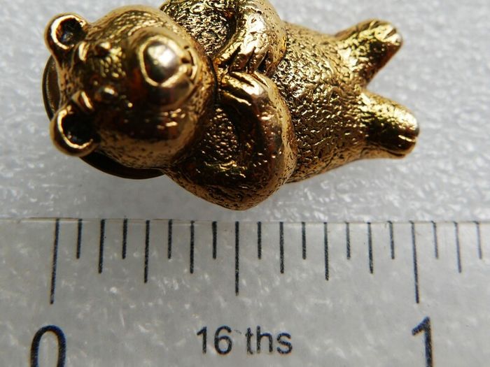 Vintage Teddy Bear Pin Gold Tone and Vintage Gold Tone Faux Diamond Angel Lapel Pin