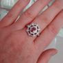 Garnet & White Sapphire Crystal Gemstone Ring Image 7