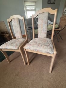 Dining Chairs - wooden frame & material chair (8)