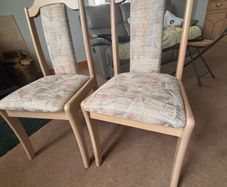 Dining Chairs - wooden frame & material chair (8)