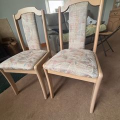 Dining Chairs - wooden frame & material chair (8)