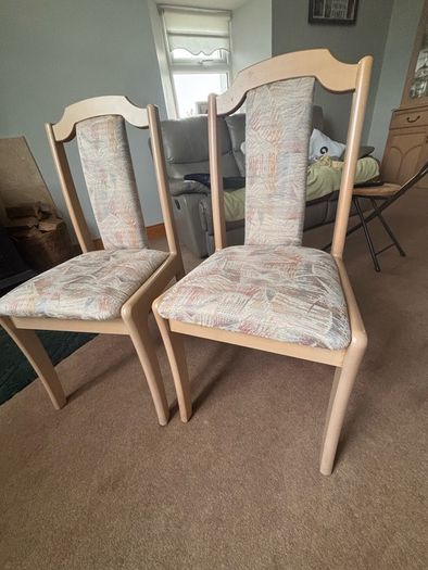 Dining Chairs - wooden frame & material chair (8)