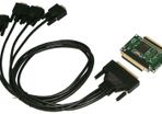 44-Pin Male to 4x DB-9 Female cable
