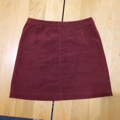 Oasis A-Line Corduroy Skirt in Rust Red Size 10