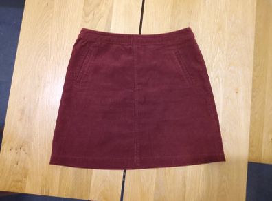 Oasis A-Line Corduroy Skirt in Rust Red Size 10