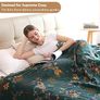 100% Organic Cotton Sofa Large Bed Throw Blanket-150x200cm, Bohemian Double-sided Soft Skin-friendly Throw for Single 2 3 Seater Settees Armchair Couch and Bedspread.Teal/Green Image 3