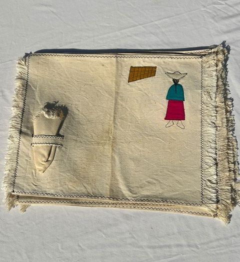 Vintage Folk Art Andean Embroidered Placemats - Set of 6 (Unused)