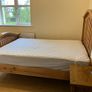 Oak Bed Double & Mattress Image 3