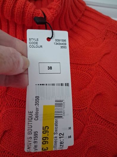 German brand Oui Cotton Jumper - Cherry Tomato - UK 12 - BNWT RRP 100
