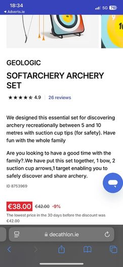 Decathalon archery sets x2