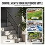 Handrails for Outdoor Steps, 4-5 Step Stair Hand Rail Kit, Transitional Carbon Steel Railings with Installation Kit, Stair Rails for Seniors, Concrete Steps & Porch & Deck, Black Square Tube Image 5