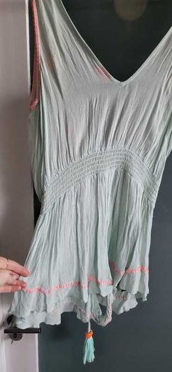 RIVER ISLAND  Acqua Sequinced Playsuit Sz 14UK