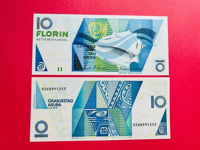 ARUBA  10  FLORIN.  2008. Pick. 16  ( Uncirculated )