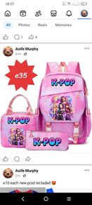 kpop school bag set