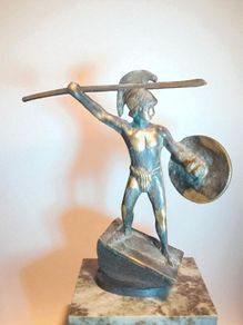 Greek warrior bronze statue 16cm