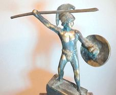 Greek warrior bronze statue 16cm
