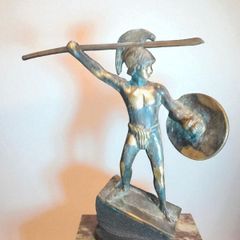 Greek warrior bronze statue 16cm