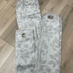 Grey patterned curtains