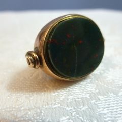 Antique 9ct Gold Spinner Fob with Bloodstone Fully Hallmarked 8.1g