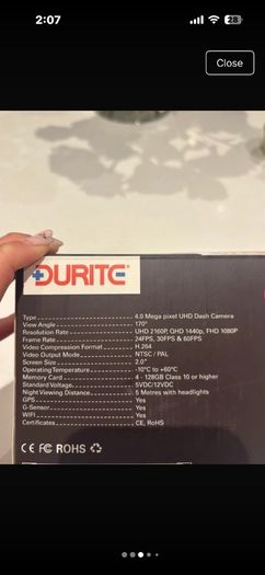Dash Camera uhd 4k-DURITE