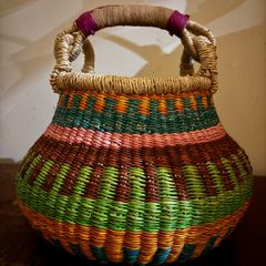 Handwoven mini round pot
