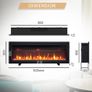 36"/92cm 3 in 1 Electric Fireplace with Logs, Freestanding, Wall Mounted, Recessed, 9 Colour Flame Effect, Media Wall Compatible, 900W - 1800W Heater, Remote Control Image 4