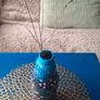 Hand Painted Blue and Brown Floral Bottle Image 4