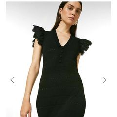 Karen Millen Cutwork Knitted Skater Dress LBD