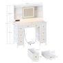 Vanity Desk with Movable LED Mirror and 8 Drawers, Dressing Table with Built in USB Power Outlets RGB Light Strip, Vanity Table with 4 Layer Adjustable Shelves White Makeup Desk 110 40 137cm Image 2