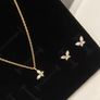 Pandora Gold Sparkling Butterfly Necklace Brand New Image 2