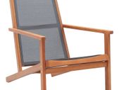 Garden Lounge Chair Grey Solid Eucalyptus Wood and Textilene