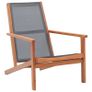 Garden Lounge Chair Grey Solid Eucalyptus Wood and Textilene Image 4