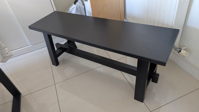 Indoor wooden bench