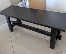 Indoor wooden bench