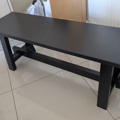 Indoor wooden bench