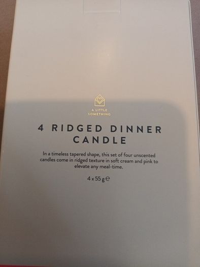 4 x ridged dinner candles