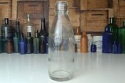 501 - Vintage Clear Glass Cork Top Collectible Decorative Strand Dairy Milk Bottle