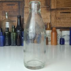 501 - Vintage Clear Glass Cork Top Collectible Decorative Strand Dairy Milk Bottle