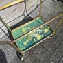 Vintage Drinks Tea Trolley - Gold Metal Wood Effect Cocktail Cart Image 6