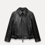 Zara Faux Leather Jacket Image 8
