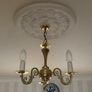 Vintage Solid Brass 3-Arm Chandelier Image 3